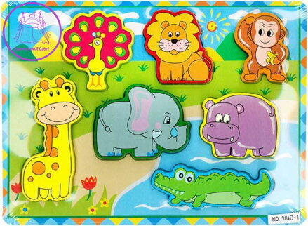 DŘEVO Baby vkládačka zvířátka safari *DŘEVĚNÉ HRAČKY*
