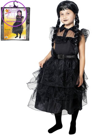 KARNEVAL Šaty Tajemná dívka vel. M (117-128cm) 6-8 let *KOSTÝM*