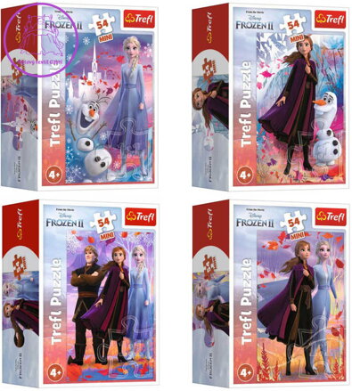 TREFL PUZZLE Frozen 2 (Ledové Království) mini 20x13cm 54 dílků 4 druhy