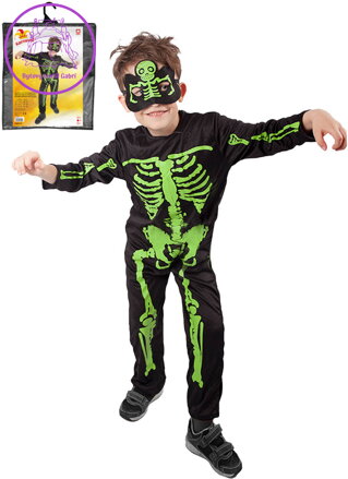 KARNEVAL Šaty kostlivec neon vel. M (117-128cm) 6-8 let *KOSTÝM*