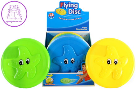 Talíř létající 23cm disk házecí frisbee hvězda 3 barvy plast