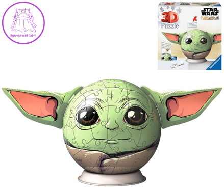 RAVENSBURGER Puzzleball 3D Star Wars Baby Yoda Pokeball skládačka 72 dílků