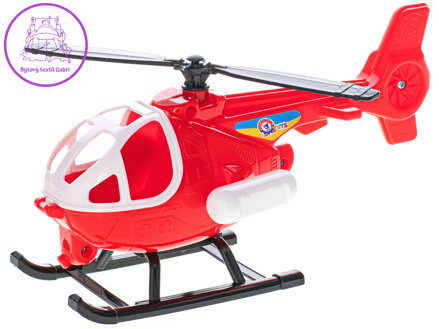 Vrtulník červený 25cm plastová helikoptéra otevírací kabina