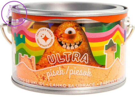 EP Line Ultra písek kinetický magický 200g oranžový s glitry s formičkami v plechovce EP Line Ultra písek kinetický magický 200g oranžový s glitry s formičkami v plechovce