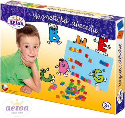 DETOA DŘEVO Abeceda magnetická set 75 dílků v krabici *DŘEVĚNÉ HRAČKY*