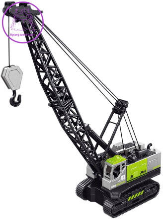 Jeřáb pásový stavební 20cm pracovní stroj šedý plastový