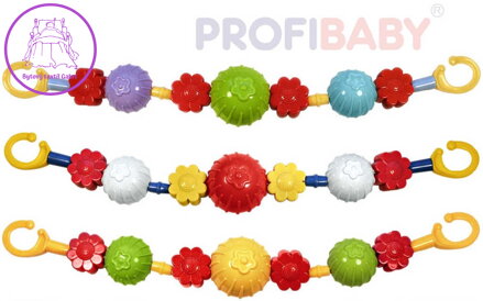 PROFIBABY Zábrana koule kytičky řetěz na kočárek pro miminko různé barvy