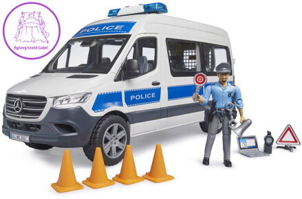 BRUDER 02683 Auto MB Sprinter dodávka Policie model 1:16 na baterie Světlo Zvuk