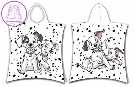 Jerry Fabrics Plážová osuška pončo 101 Dalmatians 03 50x115 cm