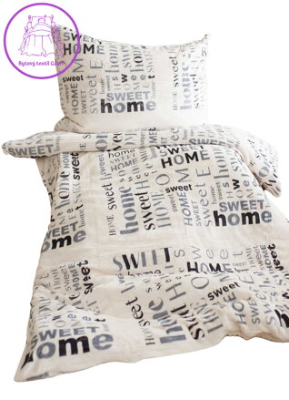 Jerry Fabrics Povlečení mikroflanel Home sweet home 140x200, 70x90 cm