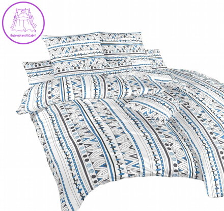 Dadka Povlečení bavlna Indián denim 240x220, 2x70x90 cm