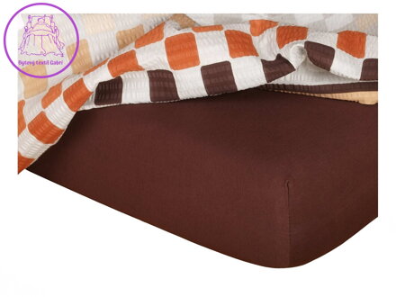 Dadka Jersey prostěradlo tmavě hnědá 80x220x20 cm