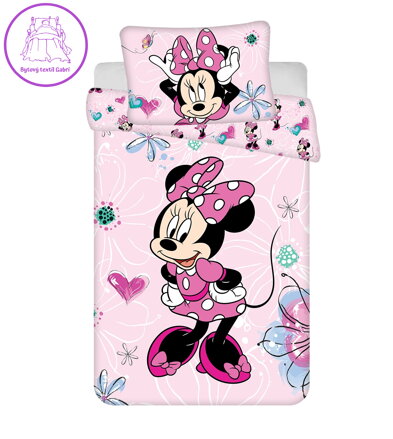 Jerry Fabrics Povlečení do postýlky Minnie Flowers 02 baby 100x135, 40x60 cm