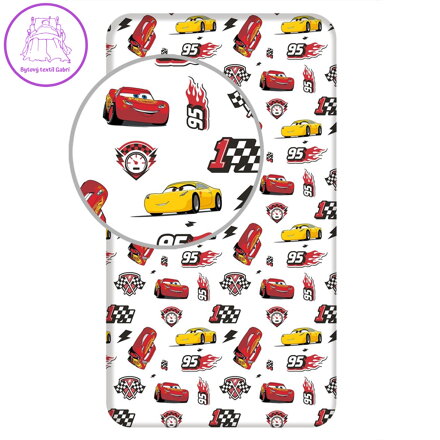 Jerry Fabrics Prostěradlo Cars 3 McQueen 90x200x25 cm