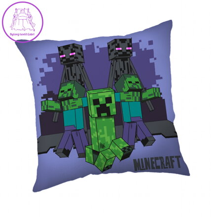 Jerry Fabrics Polštářek Minecraft Mobs coming for you 40x40 cm