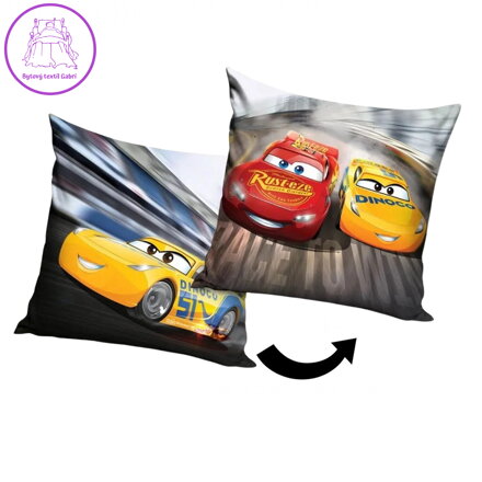Carbotex Povlak na polštářek Cars Blesk McQueen a Cruz Ramirez 40x40 cm