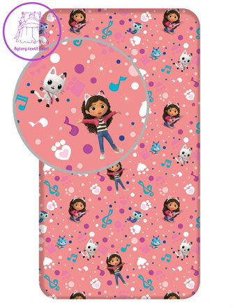 Jerry Fabrics Prostěradlo Gabbys Dollhouse 90x200x25 cm