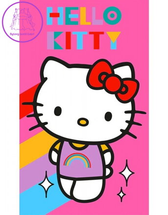 Carbotex Dětský ručník Hello Kitty Rainbow 30x50 cm