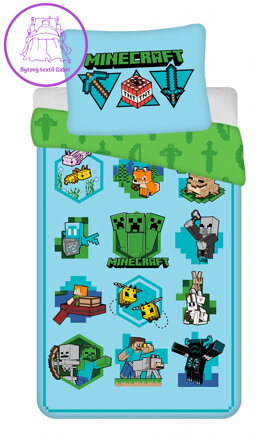 Jerry Fabrics Povlečení bavlna Minecraft Lets Play 140x200, 70x90 cm