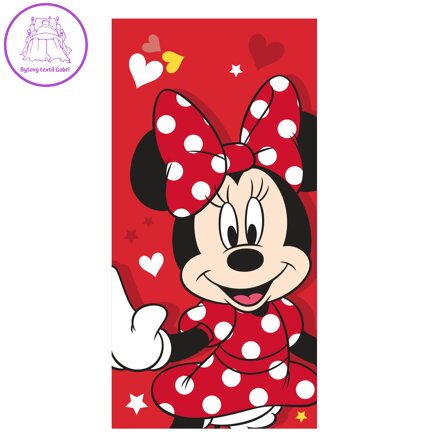 Jerry Fabrics Osuška Minnie Red heart 70x140 cm