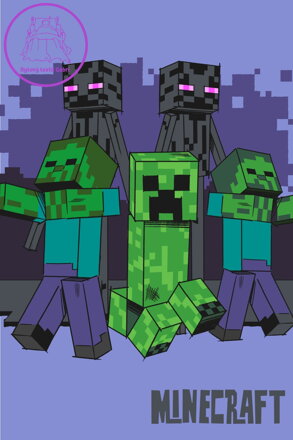 Jerry Fabrics Dětská fleecová deka Minecraft Mobs coming for you 100x150 cm