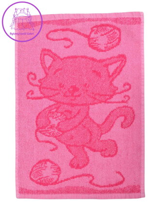 Profod Dětský ručník Cat pink 30x50 cm