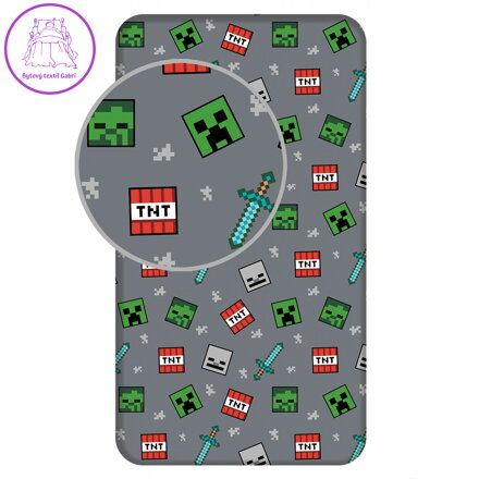Jerry Fabrics Prostěradlo Minecraft We Got This 90x200x25 cm