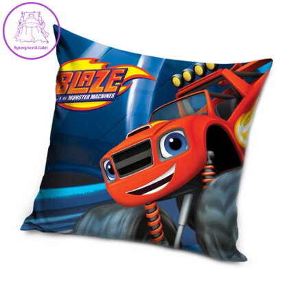 Carbotex Polštářek Plamínek a Čtyřkoláci Rudý Monster Truck 40x40 cm