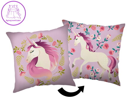 Jerry Fabrics Polštářek Unicorn Flowers 40x40 cm