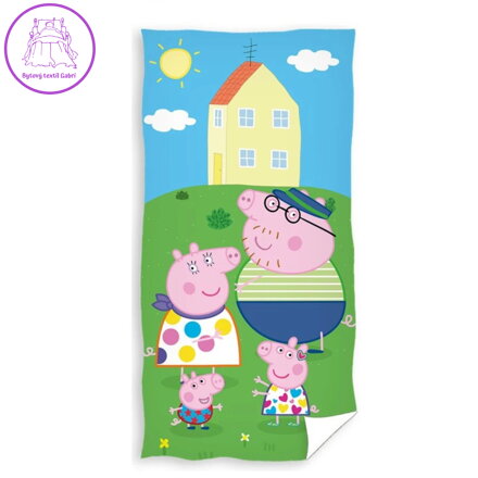 Carbotex Osuška Prasátko Pepina Zábava na zahradě 70x140 cm