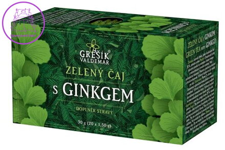 Grešík Zelený čaj s ginkgem 20 x 1,5 g