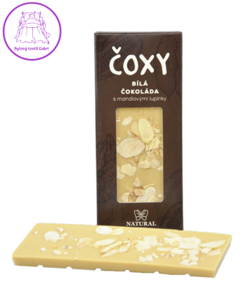 Natural Jihlava Čoxy bílá čokoláda s mandlovými lupínky a xylitolem 50 g