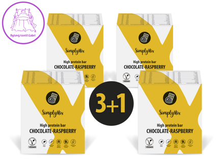 SimplyMix tyčinky čokoláda s malinou 3+1 ZDARMA