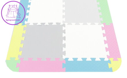 Okraje pro pěnový koberec v pastelových barvách 18ks (pro koberec 12ks)