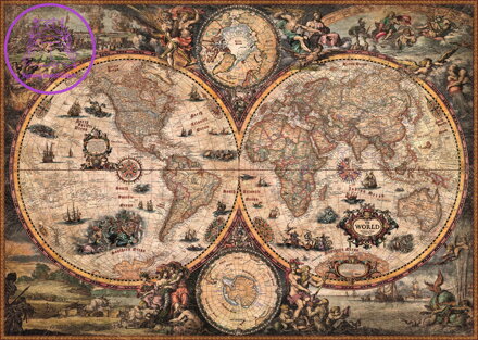 HEYE Puzzle Stará mapa světa 2000 dílků