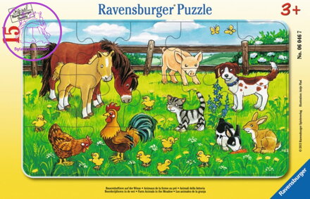 RAVENSBURGER Puzzle Zvířátka na louce 15 dílků