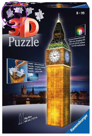 RAVENSBURGER Svítící 3D puzzle Noční edice Big Ben 216 dílků