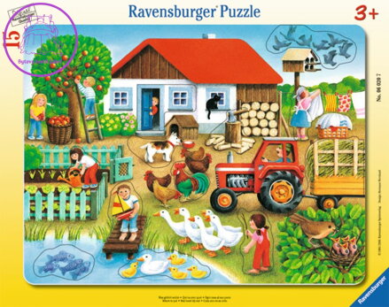 RAVENSBURGER Vkládačka Vesnice - co kam patří? 15 dílků