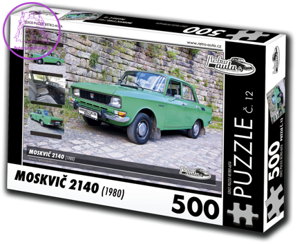 RETRO-AUTA Puzzle č. 12 Moskvič 2140 (1980) 500 dílků