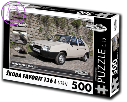 RETRO-AUTA Puzzle č. 13 Škoda Favorit 136 L (1989) 500 dílků