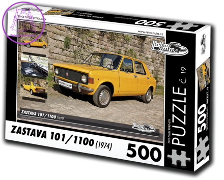 RETRO-AUTA Puzzle č. 19 Zastava 101,1100 (1974) 500 dílků