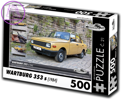 RETRO-AUTA Puzzle č. 21 Wartburg 353 s (1984) 500 dílků