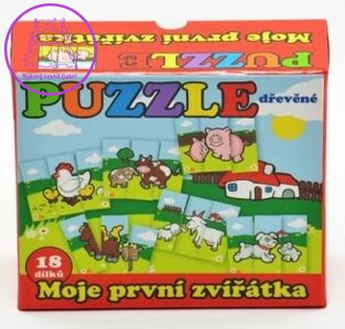 TEDDIES Dřevěné puzzle Moje první zvířátka