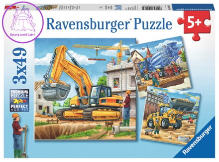 RAVENSBURGER Puzzle Stavební stroje 3x49 dílků