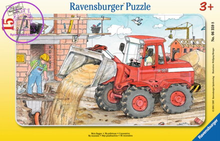 RAVENSBURGER Puzzle Práce s bagrem 15 dílků