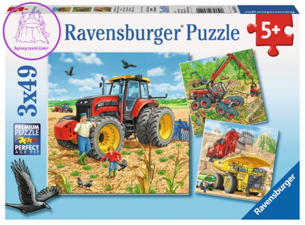 RAVENSBURGER Puzzle Velké stroje 3x49 dílků