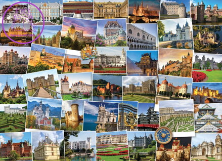 EUROGRAPHICS Puzzle Světoběžník - Hrady a zámky 1000 dílků