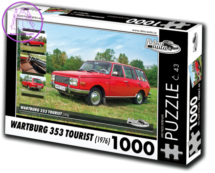 RETRO-AUTA Puzzle č. 43 Wartburg 353 Tourist (1976) 1000 dílků