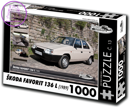 RETRO-AUTA Puzzle č. 13 Škoda Favorit 136 L (1989) 1000 dílků