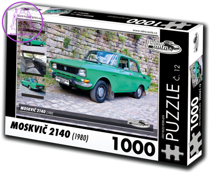 RETRO-AUTA Puzzle č. 12 Moskvič 2140 (1980) 1000 dílků